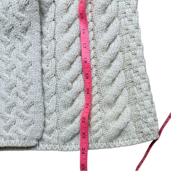 Aran Woollen Mills Super Soft Merino 3 Button Sweater Ivory Medium - Picture 6 of 9